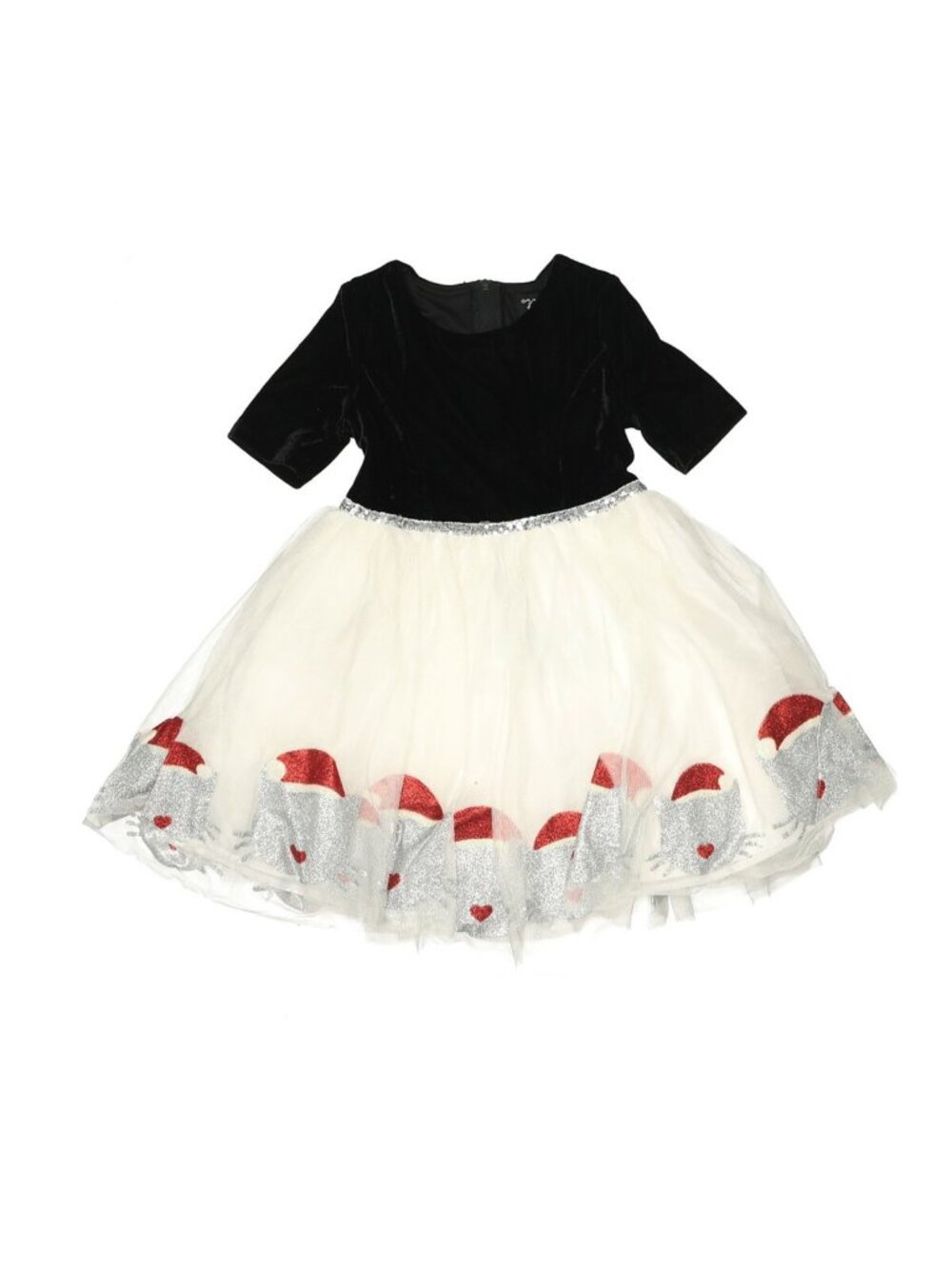New Girl Lilt Santa Cat Black Sparkly Velour Tulle Holiday Party Dress Size 4
